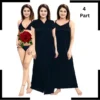 4 Pc Nighty Dress Black